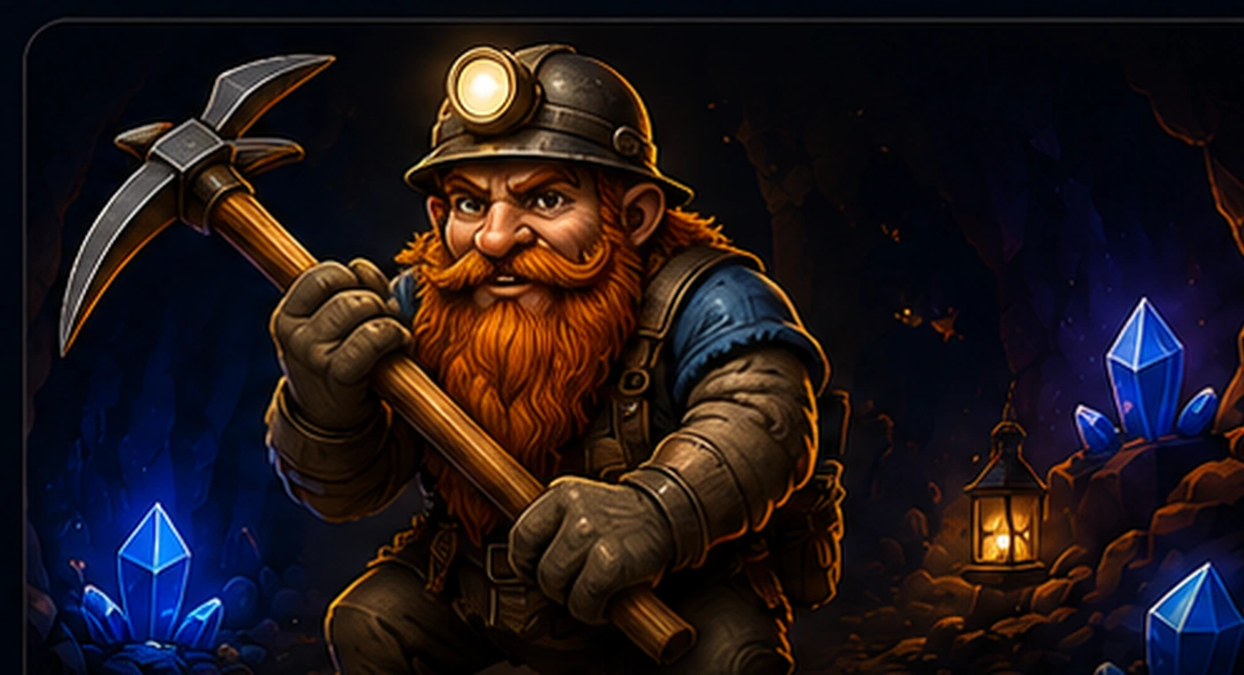 Dwarf miner holding a pickaxe
